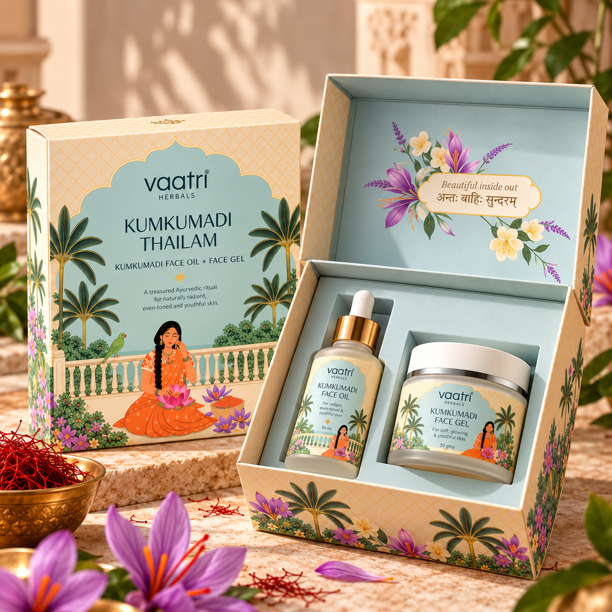 Kumkumadi Oil & Gel Set - Oily Skin